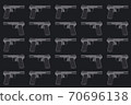 Pattern of WWII German army handgun on dark grey background 70696138