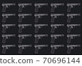 Pattern of WWII German army handgun on dark grey background 70696144