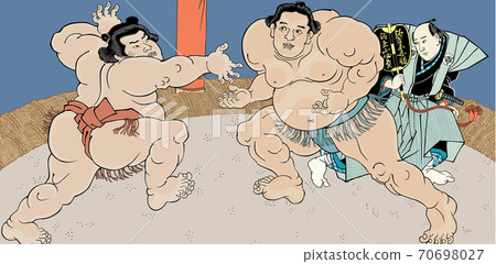 Sumo-e, Ukiyo-e, Kunisada Utagawa, Shiranui Dakuemon, Tsunekichi Koyanagi 70698027