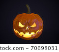 Halloween pumpkin over dark background. 3d rendered image 70698031