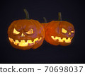 Halloween pumpkin over dark background. 3d rendered image 70698037