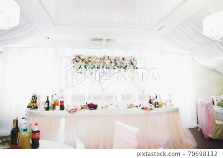 Delicious wedding reception candy bar dessert table 70698112
