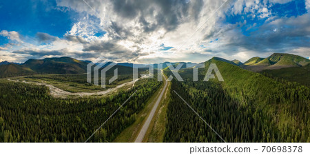 Aerial View of Scenic Road in Canadian Nature 70698378