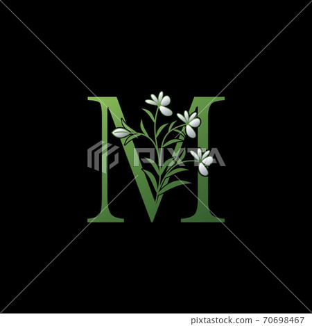 Green Nature Leaf Letter M Initial Logo Icon... - Stock Illustration ...