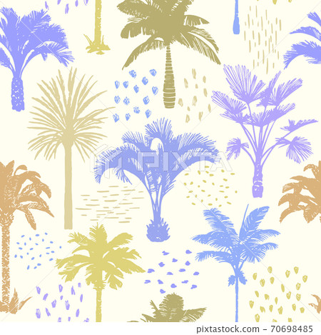 Botanical Aloha backround. Palm trees seamless pattern. 70698485