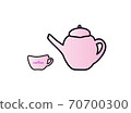 Pink cup and mug on white background, vector illustration 70700300