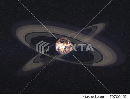Fiction exploading planet with rings in outer... - Stock Illustration ...