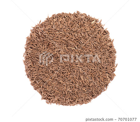 Cumin seeds isolated on white background. Cumin seeds or caraway. Top view. Cumin seeds isolated on white background. Cumin seeds or caraway. Top view. 70701077