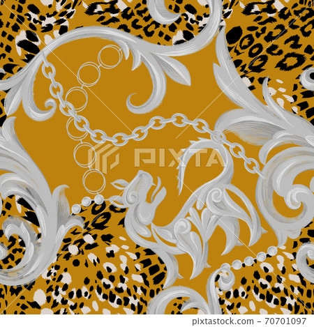 Baroque background with animal skin texture Baroque background with animal skin texture 70701097