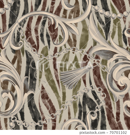 Baroque background with animal skin texture Baroque background with animal skin texture 70701102