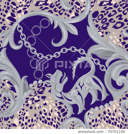Baroque background with animal skin texture Baroque background with animal skin texture 70701108