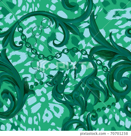 Baroque ornament with animal skin texture Baroque ornament with animal skin texture 70701238
