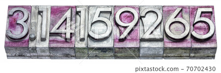 the number pi in metal type 70702430