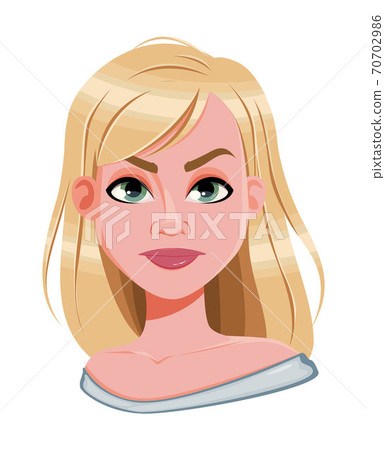 Facial expression of pretty woman, disappointed Facial expression of pretty woman, disappointed 70702986