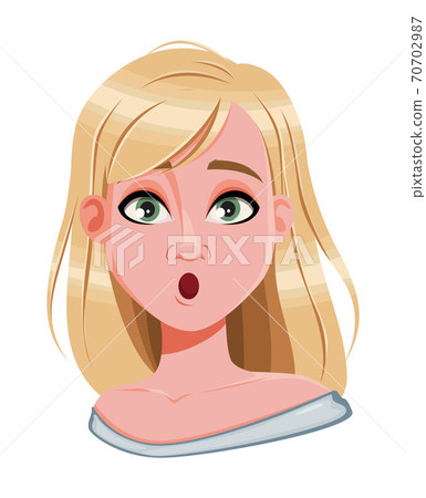Facial expression of pretty woman, surprised Facial expression of pretty woman, surprised 70702987