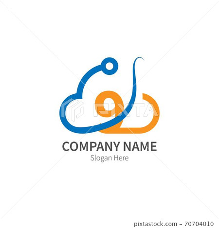 Number 9 combined with cloud technology icon logo Number 9 combined with cloud technology icon logo 70704010
