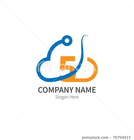 Number combined with cloud technology icon logo Number combined with cloud technology icon logo 70704015
