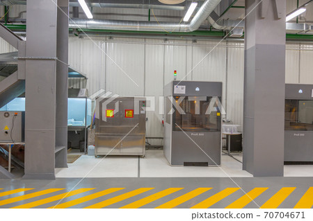 Professional equipment for 3D printing in the workshop. Moscow, Russia Professional equipment for 3D printing in the workshop. Moscow, Russia 70704671