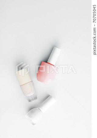 Nail polish bottles on white background, beauty brand Nail polish bottles on white background, beauty brand 70705045