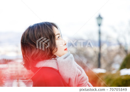 A young woman sightseeing in Motomachi, Hakodate A young woman sightseeing in Motomachi, Hakodate 70705849