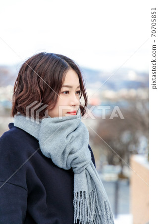 A young woman sightseeing in Motomachi, Hakodate A young woman sightseeing in Motomachi, Hakodate 70705851