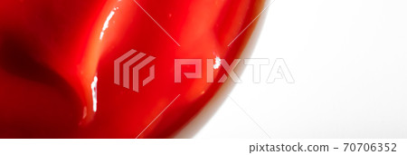Organic ketchup, tomato sauce closeup, food background and homemade recipe 70706352