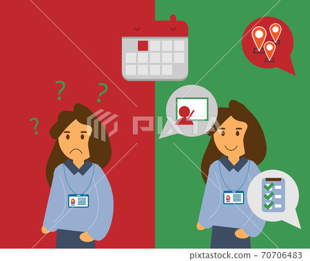 employee experience on the first day vector 70706483