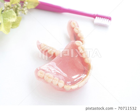 Image of artificial teeth, full dentures, oral health care 70711532