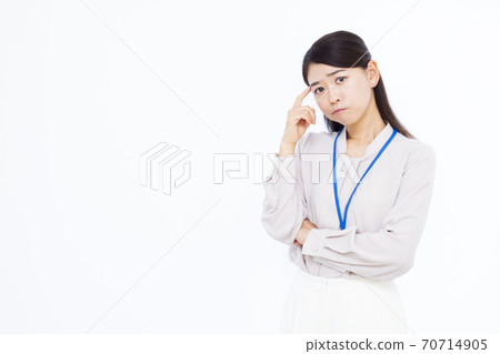 Women in their 30s Office casual white background Women in their 30s Office casual white background 70714905