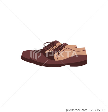 Flat isolated vector illustration of traditional shoes of a victorian gentleman. Flat isolated vector illustration of traditional shoes of a victorian gentleman. 70715113