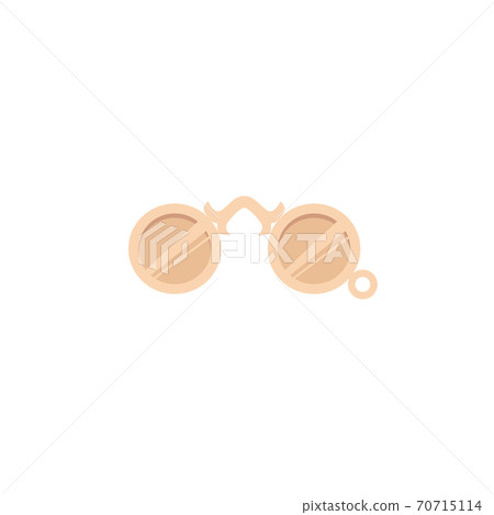 Vintage goggles with circle glasses in rim, flat vector illustration isolated. Vintage goggles with circle glasses in rim, flat vector illustration isolated. 70715114