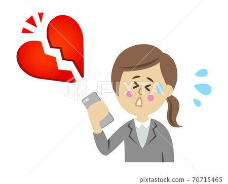 Illustration image of a female office worker who had a broken heart 70715465