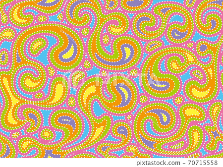 像佩斯利這樣的彩色曲線的無縫模式 70715558