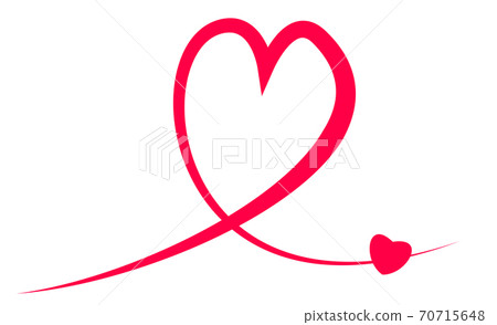 Illustration of a one-stroke heart symbol Illustration of a one-stroke heart symbol 70715648