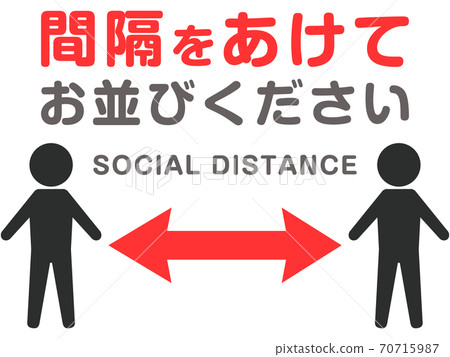 Social distance (at intervals) 70715987