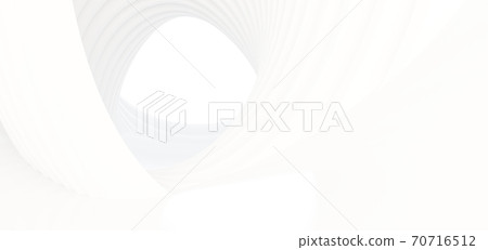 Luxury white abstract architectural minimalistic background. Contemporary showroom. Modern  exhibition stand. Empty gallery. Backlight. Polygonal Graphic Design. 3D illustration and rendering. 70716512