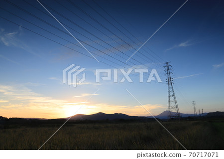 Mount Tsukuba sunset in autumn 70717071