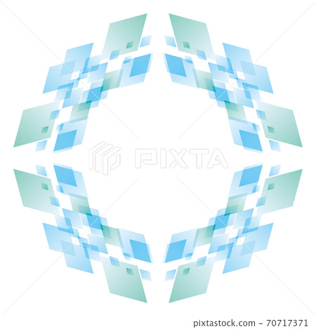 Abstract, geometric circular illustration blue 70717371
