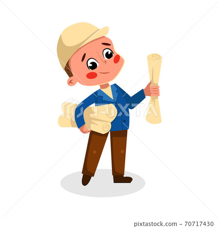 Boy Engineer Character in Hard Hat with Blueprints, Kids Hobby or Future Profession Concept Cartoon Style Vector Illustration Boy Engineer Character in Hard Hat with Blueprints, Kids Hobby or Future Profession Concept Cartoon Style Vector Illustration 70717430
