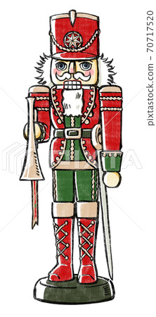 Nutcracker with trumpet, Christmas color version, print style 70717520