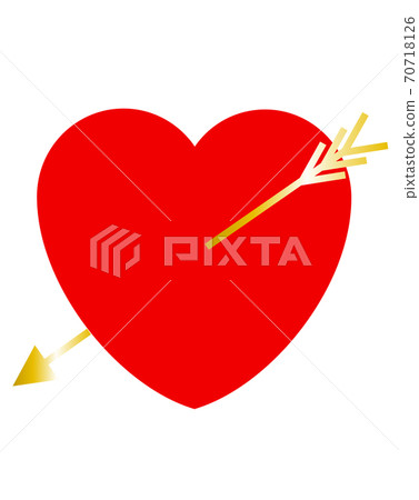 帶有箭頭的心符號的插圖 帶有箭頭的心符號的插圖 70718126