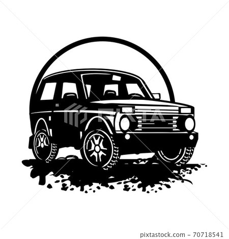 Off Road CAR - Truck 4x4 SUV - Off-road car and elements for tshirt and emblem 70718541