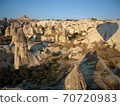 Cappadocia strange stone and balloon silhouette 70720983