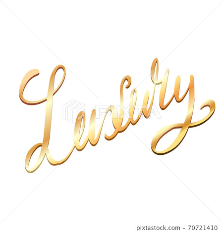 Luxury lettering. Golden inscription. Brush calligraphy. Magnificence. The object is separate from the background. Vector element Luxury lettering. Golden inscription. Brush calligraphy. Magnificence. The object is separate from the background. Vector element 70721410