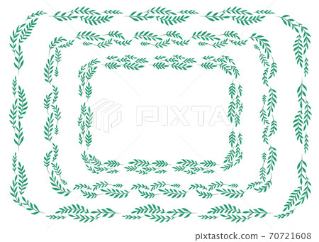 Set of silhouettes of rectangular laurel frames made of branches and leaves. The object is separate from the background. Natural vector templates Set of silhouettes of rectangular laurel frames made of branches and leaves. The object is separate from the background. Natural vector templates 70721608