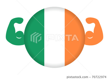 Strong Irish image illustration (circular Irish flag and bicep) 70722974