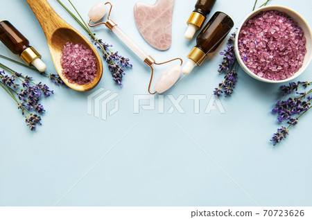 Natural organic SPA cosmetic with lavender. Natural organic SPA cosmetic with lavender. 70723626