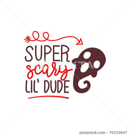 Super Scary Hand Lettering Vector Black on White Background 70723647