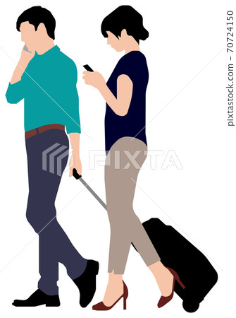 全身輪廓矢量插圖集(日常生活/情況)/情侶/旅行 全身輪廓矢量插圖集(日常生活/情況)/情侶/旅行 70724150