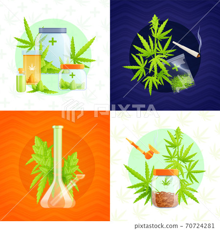 Medical Marijuana Concept Icons Set 70724281